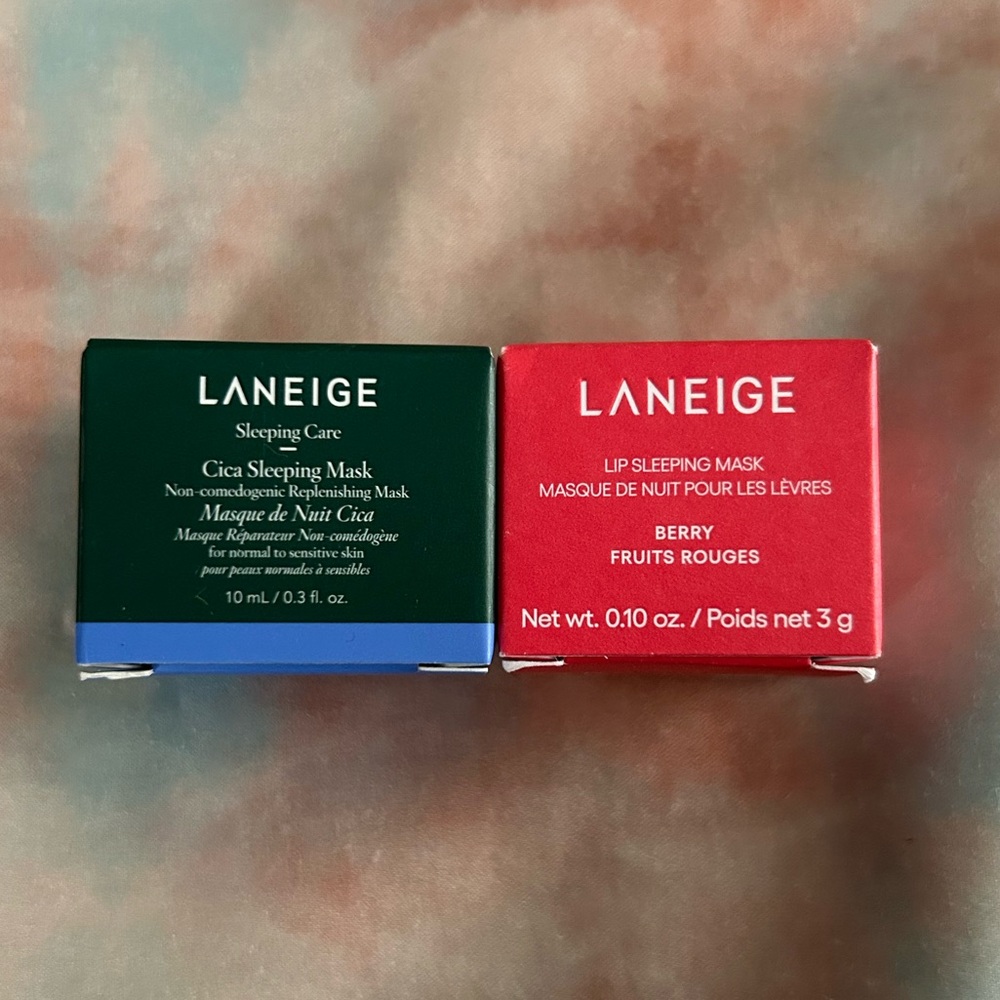 Laneige 2 piece 10ml set - Cica Sleeping Sleeping Mask & Lip Sleeping Mask